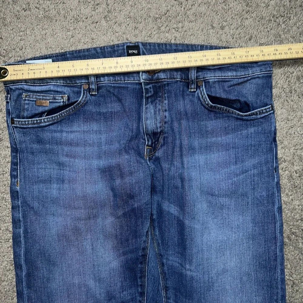 Hugo Boss Delaware Jeans Mens 38x32 Blue Slim Fit Denim Zip Stretch